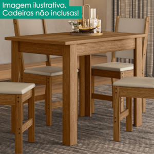 Mesa De Jantar Tampo Sem Vidro 4 Lugares 108x68 cm Bellagio Carvalho POLIMAN