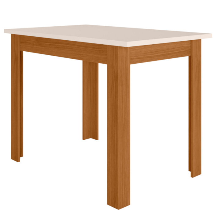 Mesa De Jantar Tampo Sem Vidro 4 Lugares 108x68 cm Bellagio Freijo Off White POLIMAN