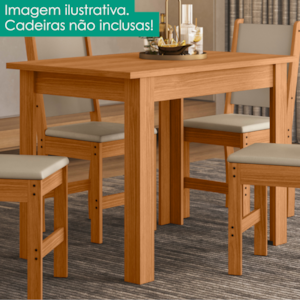 Mesa De Jantar Tampo Sem Vidro 4 Lugares 108x68 cm Bellagio Freijo POLIMAN