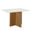 Mesa De Jantar Tampo Sem Vidro 4 Lugares 120x90 cm Helo Carvalho Off White POLIMAN