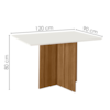Mesa De Jantar Tampo Sem Vidro 4 Lugares 120x90 cm Helo Carvalho Off White POLIMAN