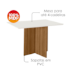 Mesa De Jantar Tampo Sem Vidro 4 Lugares 120x90 cm Helo Carvalho Off White POLIMAN