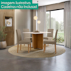 Mesa De Jantar Tampo Sem Vidro 4 Lugares 120x90 cm Helo Carvalho Off White POLIMAN