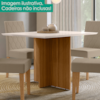 Mesa De Jantar Tampo Sem Vidro 4 Lugares 120x90 cm Helo Carvalho Off White POLIMAN