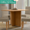 Mesa De Jantar Tampo Sem Vidro 4 Lugares 120x90 cm Helo Carvalho POLIMAN