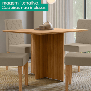 Mesa De Jantar Tampo Sem Vidro 4 Lugares 120x90 cm Helo Carvalho POLIMAN