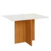 Mesa De Jantar Tampo Sem Vidro 4 Lugares 120x90 cm Helo Freijo Off White POLIMAN