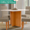 Mesa De Jantar Tampo Sem Vidro 4 Lugares 120x90 cm Helo Freijo Off White POLIMAN