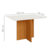 Mesa De Jantar Tampo Sem Vidro 4 Lugares 120x90 cm Helo Freijo Off White POLIMAN