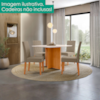 Mesa De Jantar Tampo Sem Vidro 4 Lugares 120x90 cm Helo Freijo Off White POLIMAN