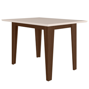 Mesa De Jantar Tampo Sem Vidro 4 Lugares 120x90 cm Kate Amendoa Off White POLIMAN