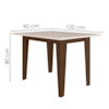 Mesa De Jantar Tampo Sem Vidro 4 Lugares 120x90 cm Kate Amendoa Off White POLIMAN