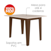 Mesa De Jantar Tampo Sem Vidro 4 Lugares 120x90 cm Kate Amendoa Off White POLIMAN