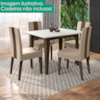 Mesa De Jantar Tampo Sem Vidro 4 Lugares 120x90 cm Kate Amendoa Off White POLIMAN