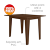Mesa De Jantar Tampo Sem Vidro 4 Lugares 120x90 cm Kate Amendoa POLIMAN