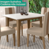 Mesa De Jantar Tampo Sem Vidro 4 Lugares 120x90 cm Kate Carvalho Off White POLIMAN