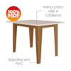 Mesa De Jantar Tampo Sem Vidro 4 Lugares 120x90 cm Kate Carvalho Off White POLIMAN