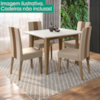 Mesa De Jantar Tampo Sem Vidro 4 Lugares 120x90 cm Kate Carvalho Off White POLIMAN