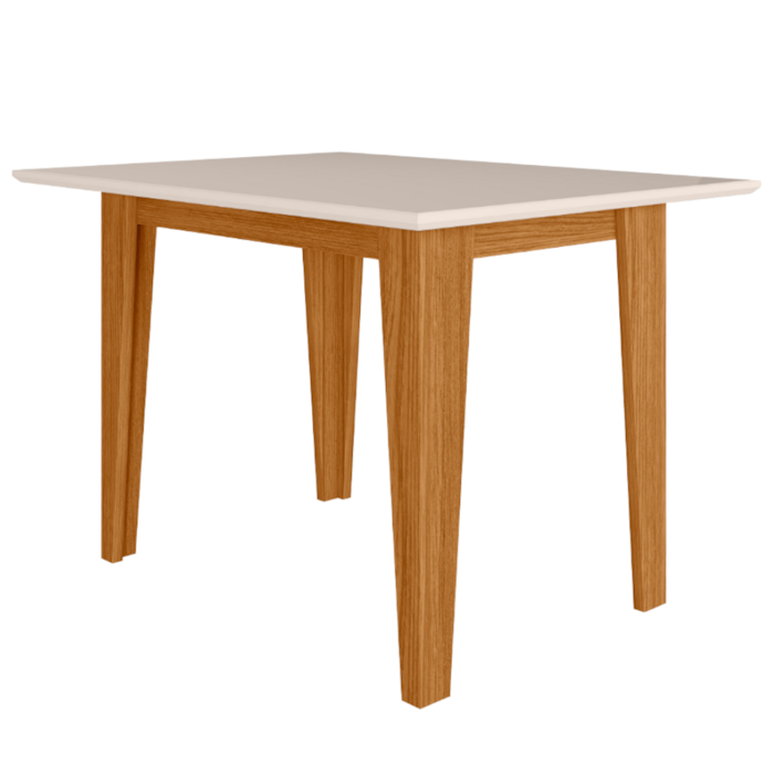 Mesa De Jantar Tampo Sem Vidro 4 Lugares 120x90 cm Kate Freijo Off White POLIMAN