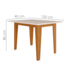 Mesa De Jantar Tampo Sem Vidro 4 Lugares 120x90 cm Kate Freijo Off White POLIMAN