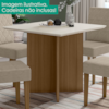 Mesa De Jantar Tampo Sem Vidro 4 Lugares 90x90 cm Helo Carvalho Off White POLIMAN