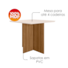 Mesa De Jantar Tampo Sem Vidro 4 Lugares 90x90 cm Helo Carvalho Off White POLIMAN