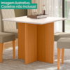 Mesa De Jantar Tampo Sem Vidro 4 Lugares 90x90 cm Helo Freijo Off White POLIMAN