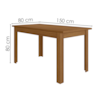 Mesa De Jantar Tampo Sem Vidro 6 Lugares 150x80 cm Bellagio Carvalho POLIMAN