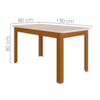 Mesa De Jantar Tampo Sem Vidro 6 Lugares 150x80 cm Bellagio Freijo Off White POLIMAN