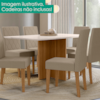 Mesa De Jantar Tampo Sem Vidro 6 Lugares 160x90 cm Helo Carvalho Off White POLIMAN