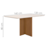 Mesa De Jantar Tampo Sem Vidro 6 Lugares 160x90 cm Helo Carvalho Off White POLIMAN