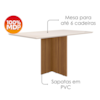 Mesa De Jantar Tampo Sem Vidro 6 Lugares 160x90 cm Helo Carvalho Off White POLIMAN