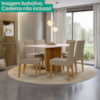 Mesa De Jantar Tampo Sem Vidro 6 Lugares 160x90 cm Helo Carvalho Off White POLIMAN