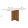 Mesa De Jantar Tampo Sem Vidro 6 Lugares 160x90 cm Helo Carvalho Off White POLIMAN
