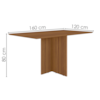 Mesa De Jantar Tampo Sem Vidro 6 Lugares 160x90 cm Helo Carvalho POLIMAN