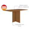 Mesa De Jantar Tampo Sem Vidro 6 Lugares 160x90 cm Helo Carvalho POLIMAN