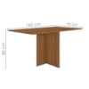 Mesa De Jantar Tampo Sem Vidro 6 Lugares 160x90 cm Helo Carvalho POLIMAN