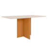 Mesa De Jantar Tampo Sem Vidro 6 Lugares 160x90 cm Helo Freijo Off White POLIMAN