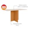 Mesa De Jantar Tampo Sem Vidro 6 Lugares 160x90 cm Helo Freijo Off White POLIMAN