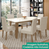Mesa De Jantar Tampo Sem Vidro 6 Lugares 160x90 cm Liz Carvalho Off White POLIMAN