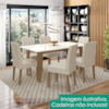 Mesa De Jantar Tampo Sem Vidro 6 Lugares 160x90 cm Liz Carvalho Off White POLIMAN