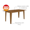 Mesa De Jantar Tampo Sem Vidro 6 Lugares 160x90 cm Liz Carvalho POLIMAN