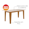 Mesa De Jantar Tampo Sem Vidro 6 Lugares 160x90 cm Liz Freijó Off White POLIMAN