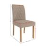 Mesa de Jantar Valentina MDF Com 4 Cadeiras Estofadas Linho Bege MOLCI