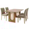 Mesa de Jantar Valentina MDF Com 4 Cadeiras Estofadas Suede Joli MOLCI
