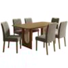 Mesa de Jantar Valentina MDF Com 6 Cadeiras Estofadas Suede Joli MOLCI