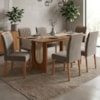 Mesa de Jantar Valentina MDF Com 6 Cadeiras Estofadas Suede Joli MOLCI