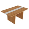 Mesa de Reuniao Modular Escritorio Tampo Tamburato 179x110 cm Freijo Branco Artany