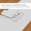 Mesa de Reuniao Modular Escritorio Tampo Tamburato 179x110 cm Freijo Branco Artany