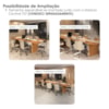 Mesa de Reuniao Modular Escritorio Tampo Tamburato 179x110 cm Freijo Branco Artany
